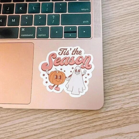 Tis The Season Pumpkin and Ghost Sticker/Decal - Picture 3 of 3